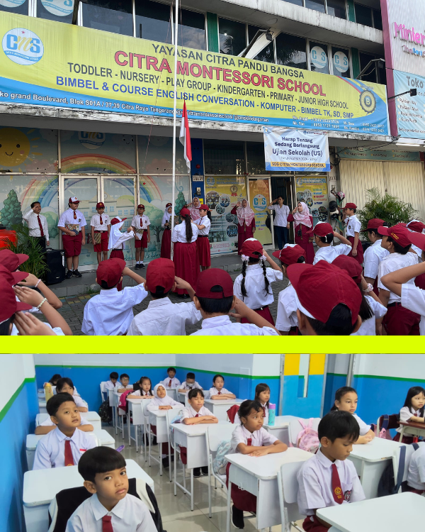 Siswa-siswi cerdas berkolaborasi di kelas modern